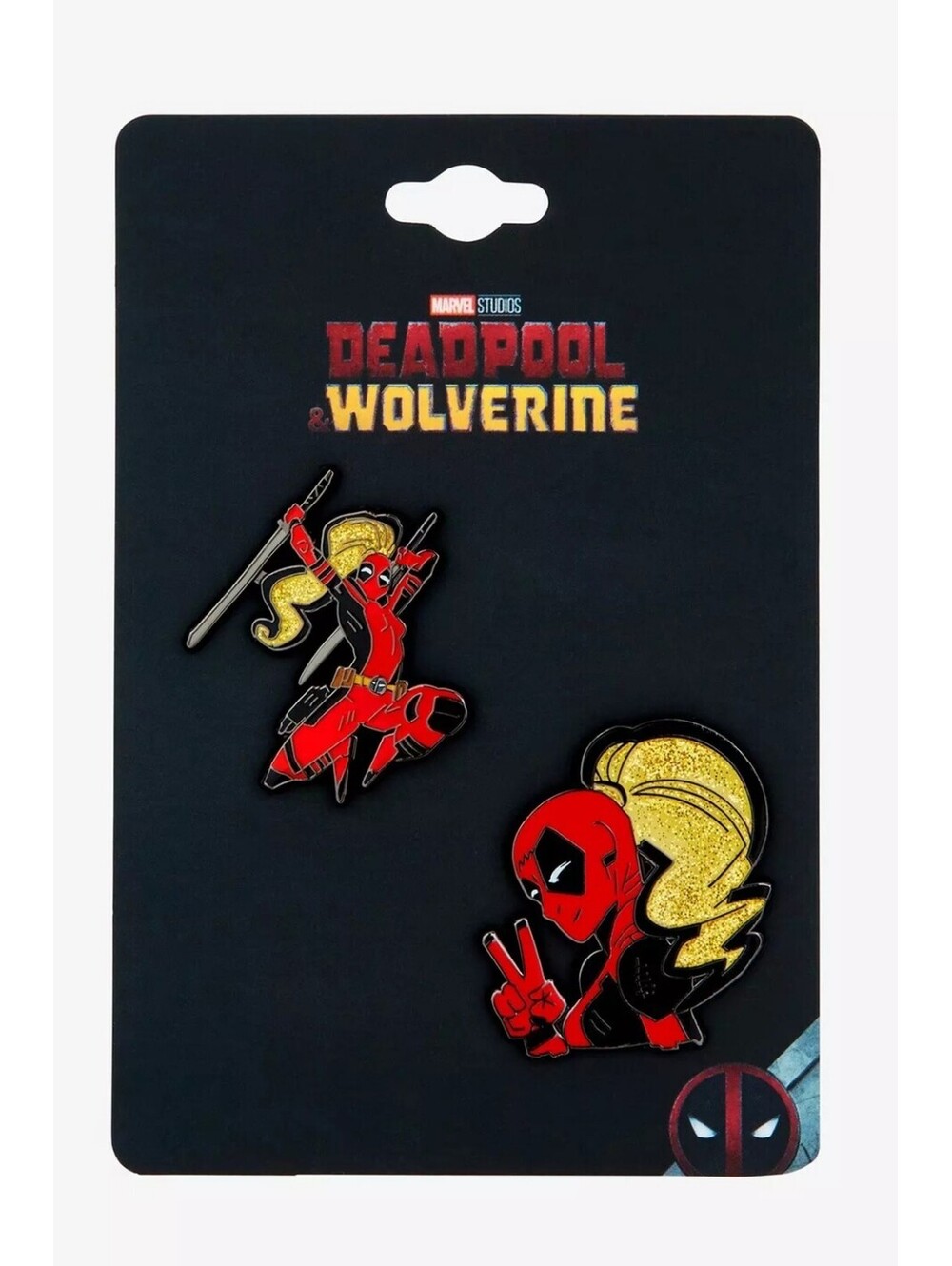 Disney Trading Pin Deadpool Ladypool Glitter Enamel Pin Set